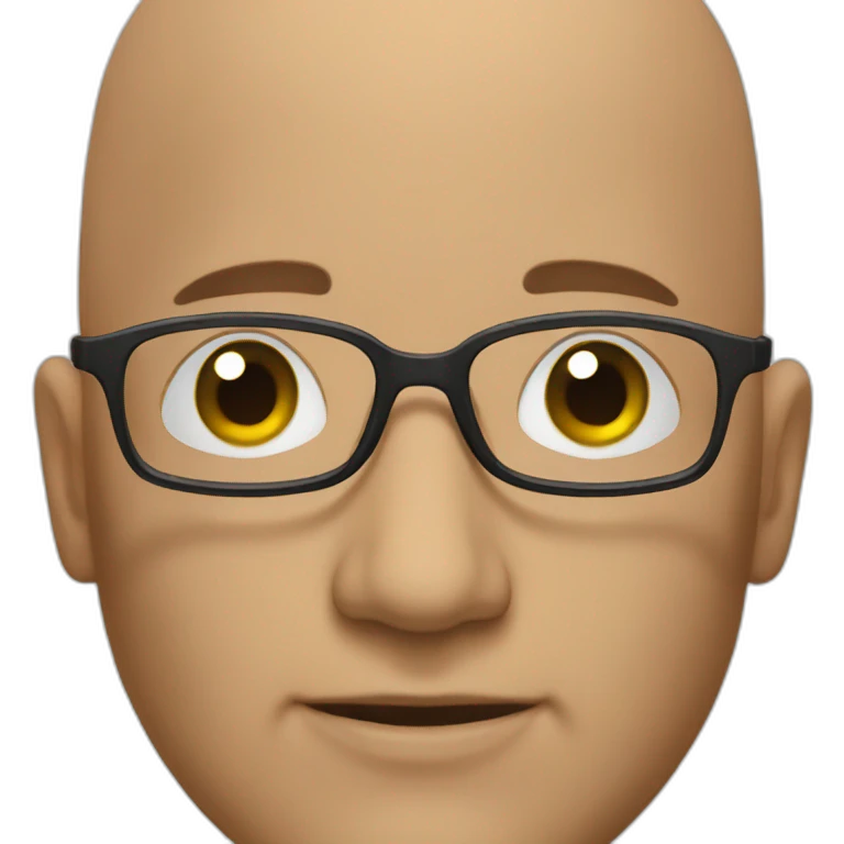 bald man with glasses emoji