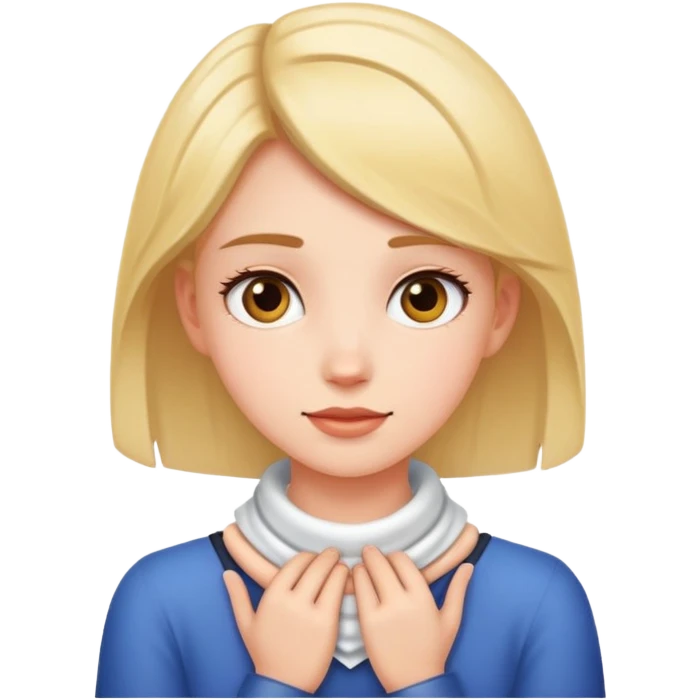 girl with hands around neck emoji