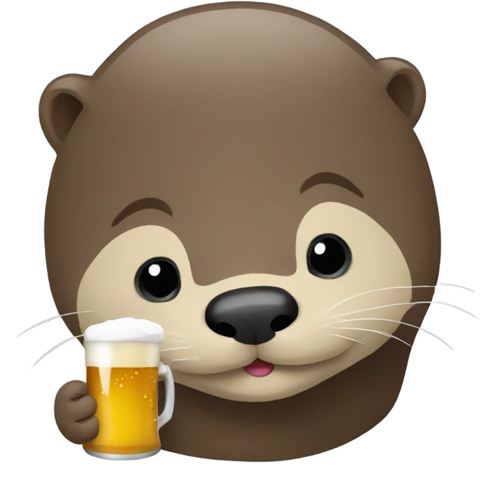 Otter drinking a beer emoji