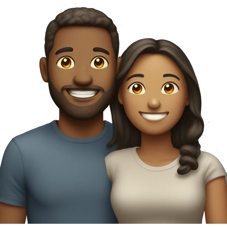 smiling couple with light features emoji