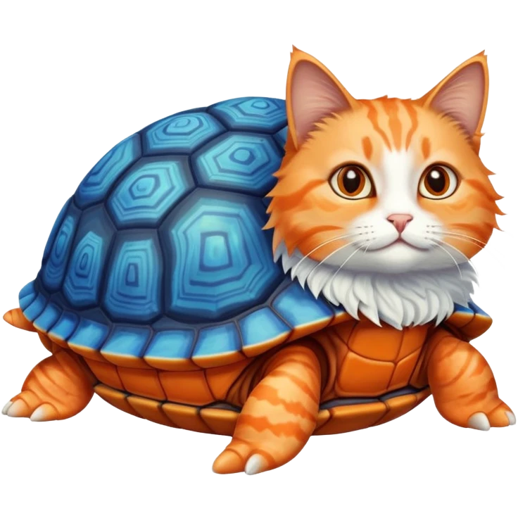 Cat on a blue turtle emoji