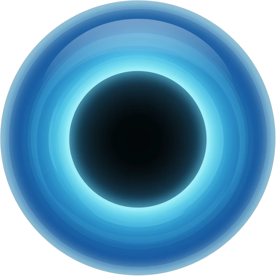 Blue  round black hole in space portal emoji