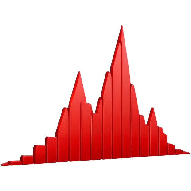 short red decreasing graph. emoji