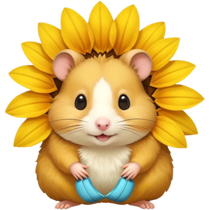 A sunflower with a hamster face 🌻🐹 emoji