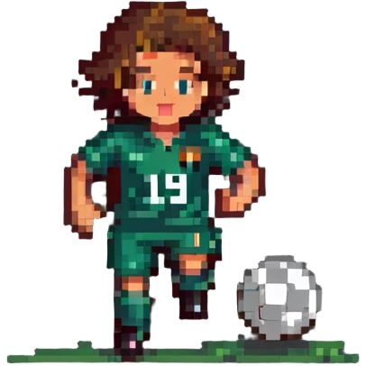 soccer player about to score on goal with the number 19 on his jersey emoji