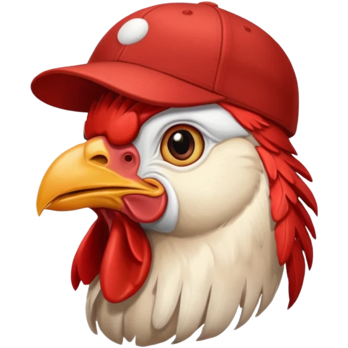 rooster wearing baseball cap emoji