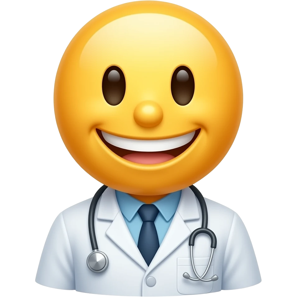 a smiley face but chemist emoji
