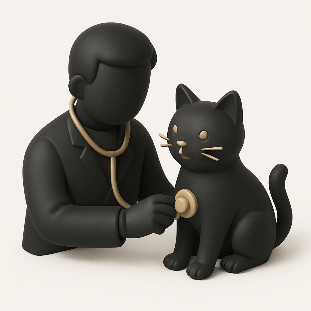 veterinarian examining a cat emoji