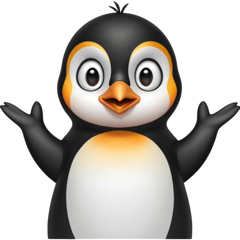 대체 왜?라는 손 포즈를 하고있는 penguin emoji