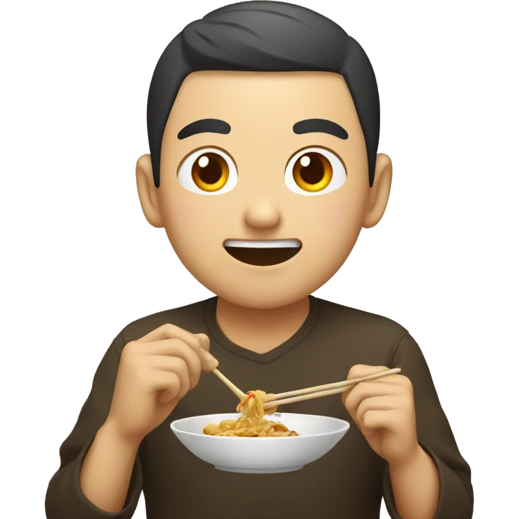 chinese guy eating  emoji