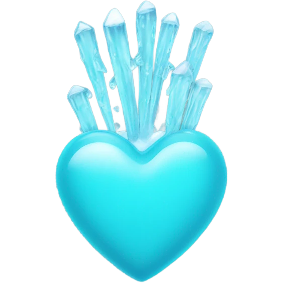 Cyan heart with icicles emoji