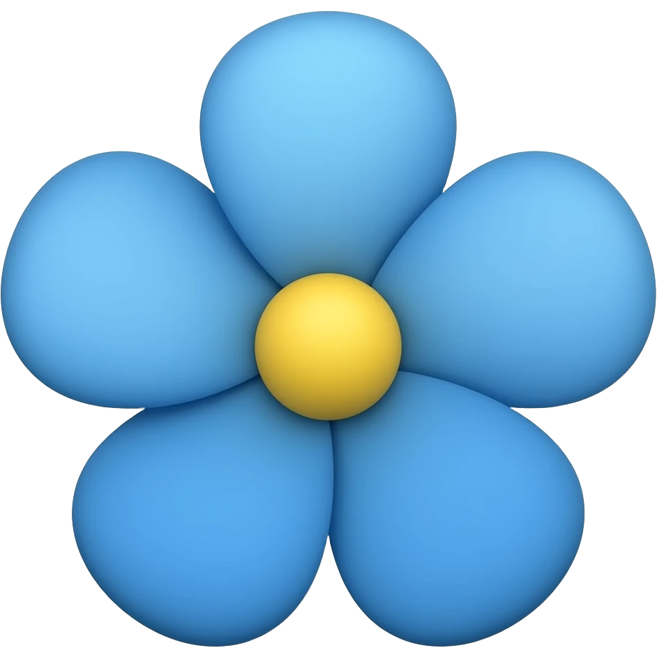 Flor azul emoji