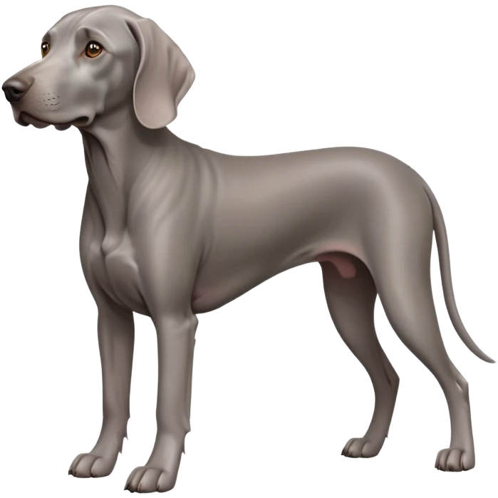 cinematic-noble-weimaraner-full body-emoji on all fours,-poised-and-regal,-with-a-strong,-athletic-build-and-a-lustrous,-well-groomed-grey fur,-deep-set-soulful-brown-eyes,-simplified-yet-sharp-and-sophisticated-features,-highly-detailed, emoji