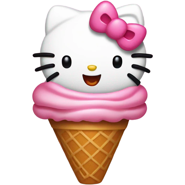 Hellokitty eating iccream emoji