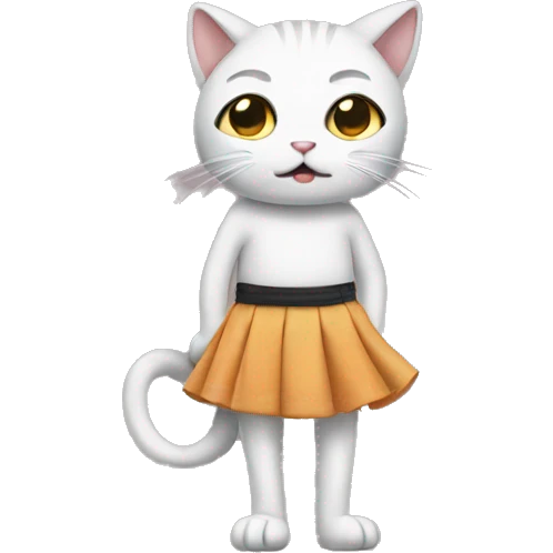 Crying cat with a skirt  emoji