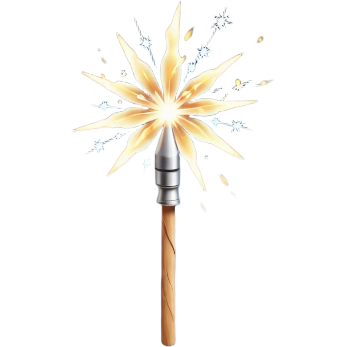 white sparkler on a stick emoji