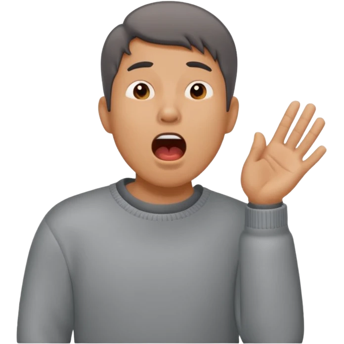 yawning man in sweater emoji