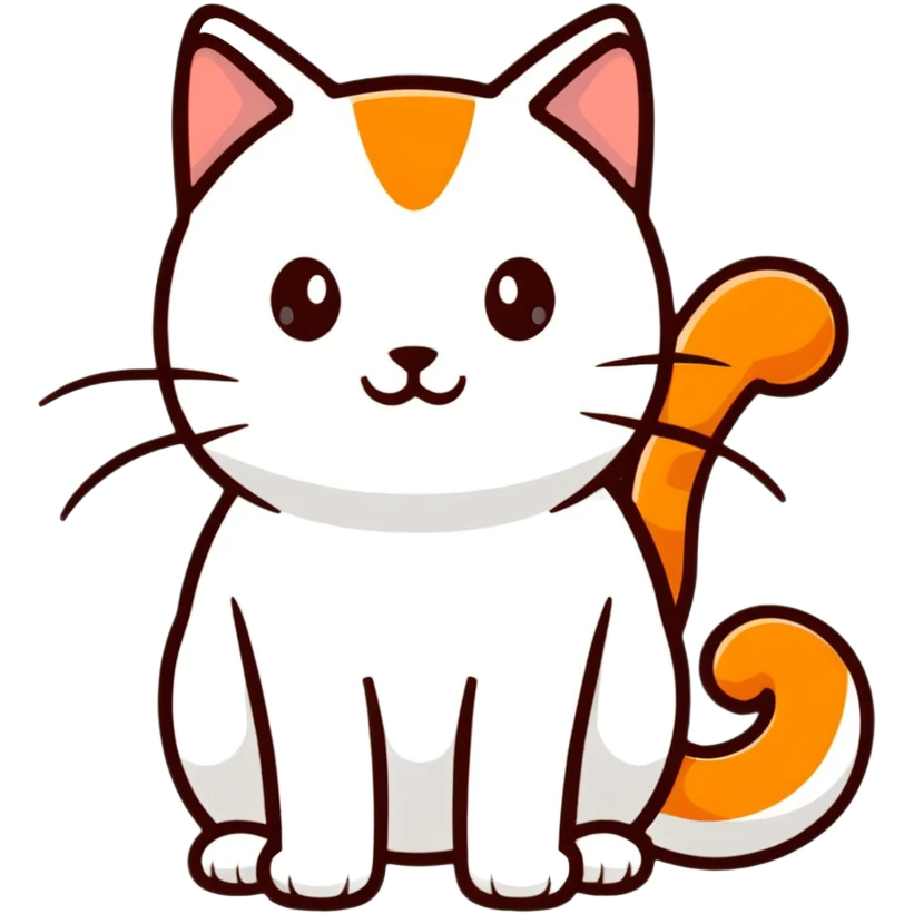White cat and orange cat birthday emoji