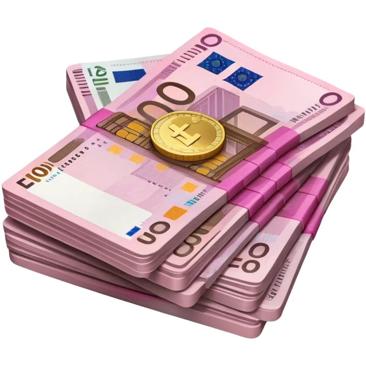 Pink stack of euros emoji