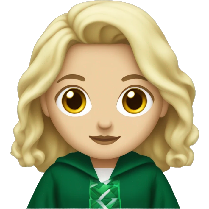A blonde white girl wearing a Slytherin robe   emoji