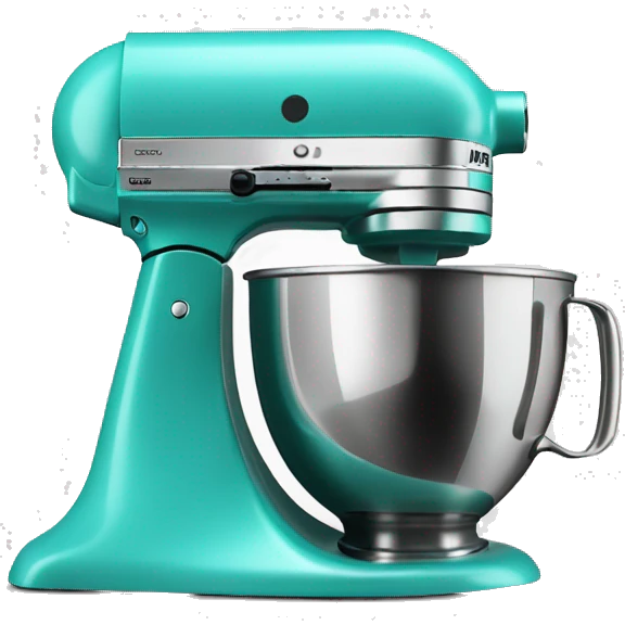 Realistic turquoise kitchenaid mixer isolated.  emoji