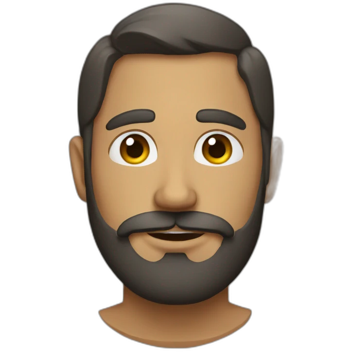 calvo con barba emoji