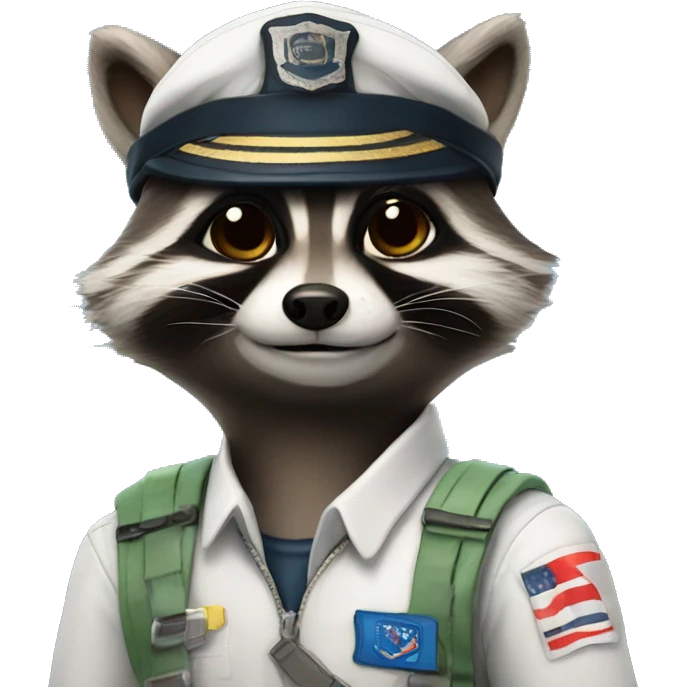 Pilot racoon emoji