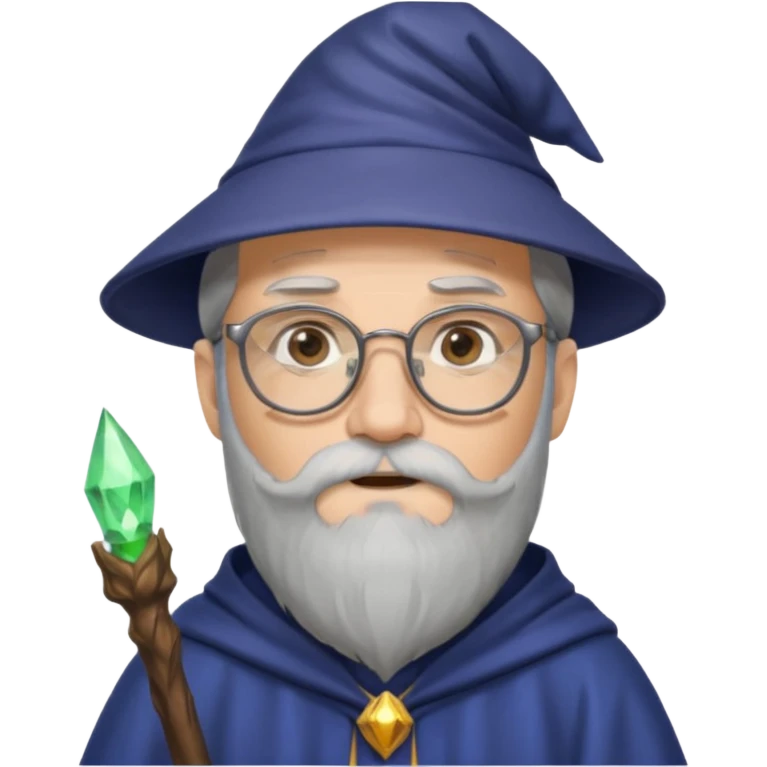 Male wizard, beard, glasses
 emoji