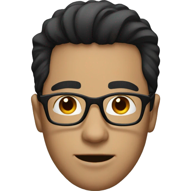 Guy with black hair and glasses emoji