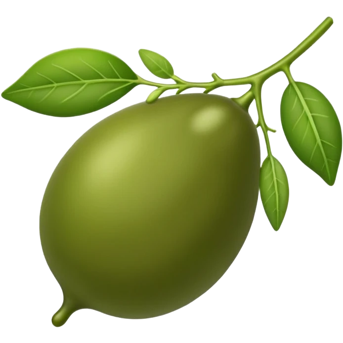 a caper with a stem, simple, clear emoji