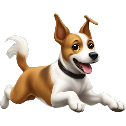 Agility dog jumping over anvil emoji