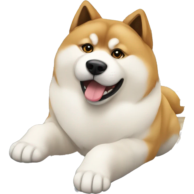 akita eating out at the gym emoji