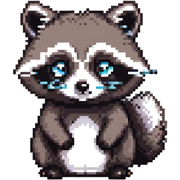 Cute raccoon stealing cookies with guilty expression emoji