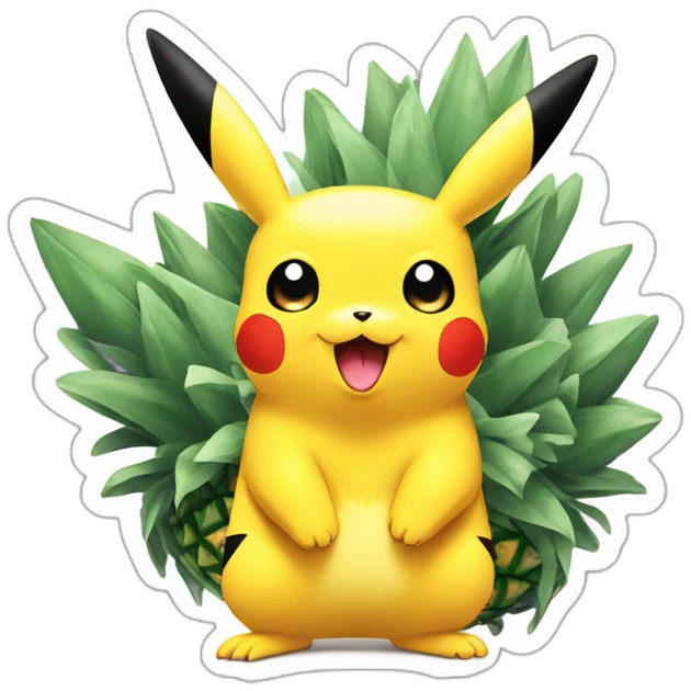 pikachu with pineapple emoji