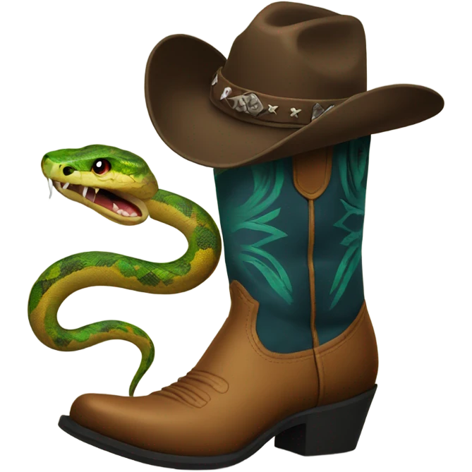 Snake wearing cowboy boots emoji