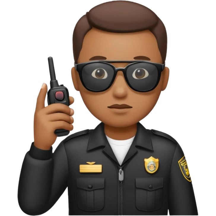 school security, sun glasses, holding walkie-talkie emoji