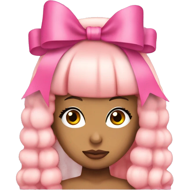 Nicki Minaj wearing a pink bow emoji