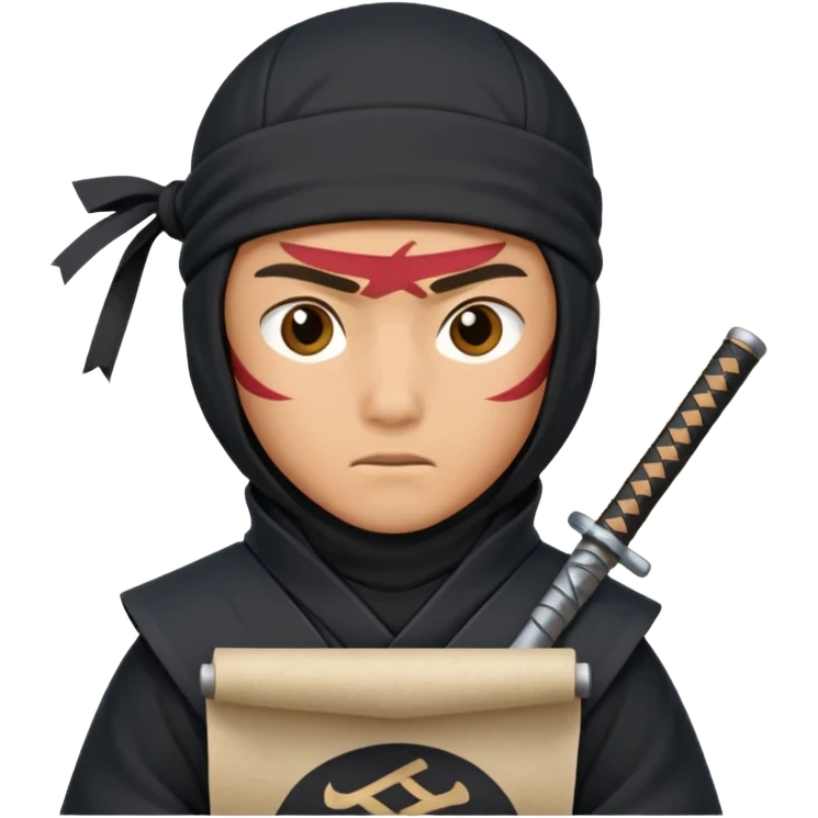 Ninja with open scroll emoji