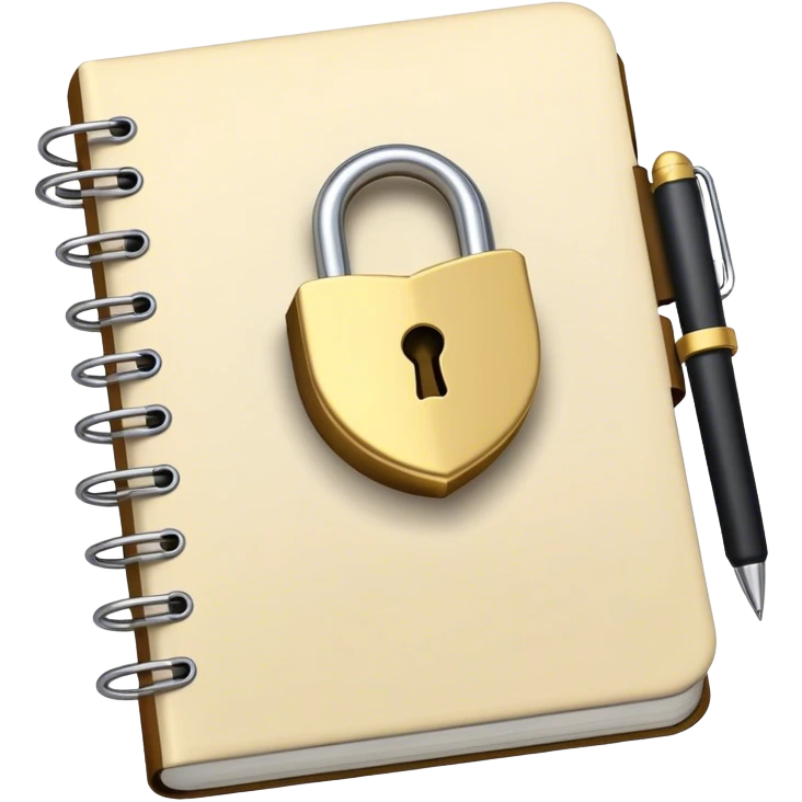 diary notebook with lock on it and a pen emoji