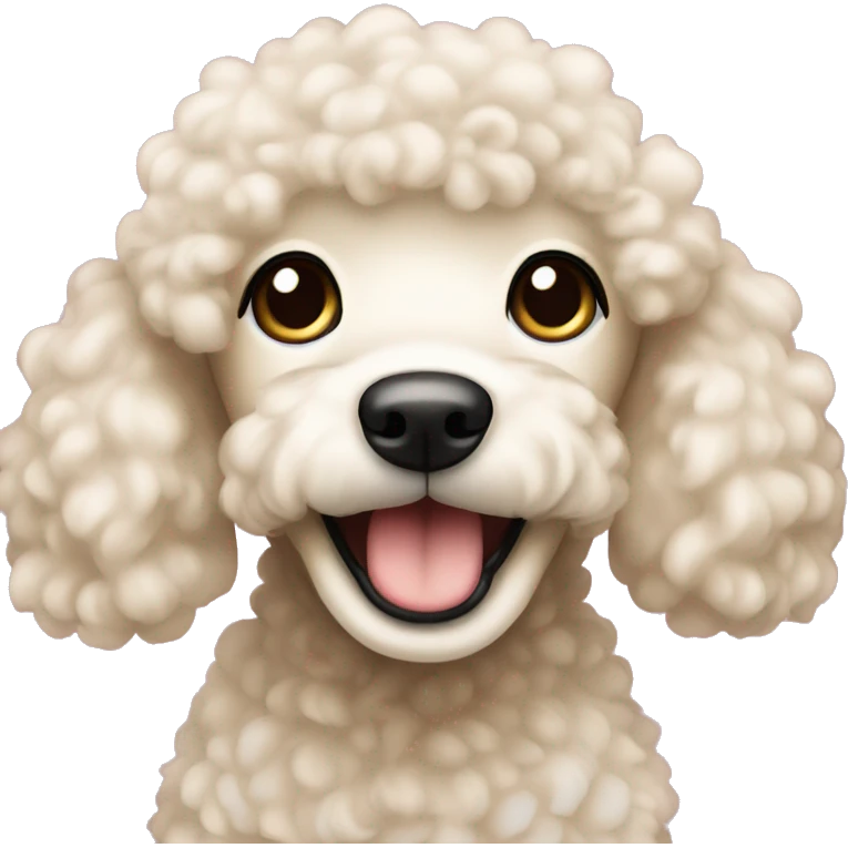cream girl poodle is waking up emoji
