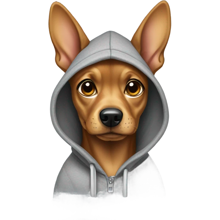 Pincher wearing a hoodie emoji