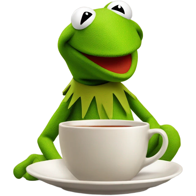 Kermit sipping tea emoji