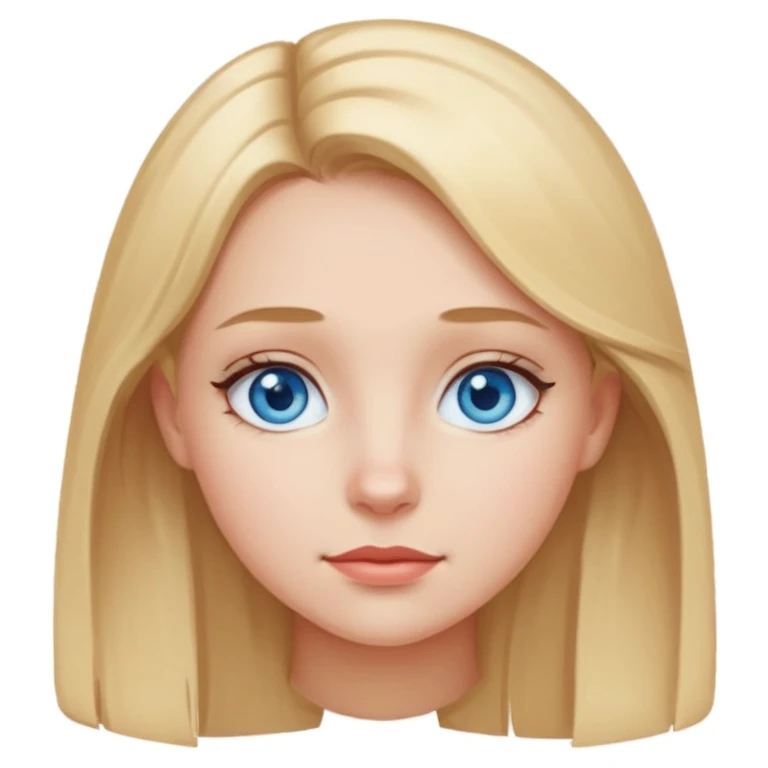 A girl with blue eyes, light hair to her chin emoji