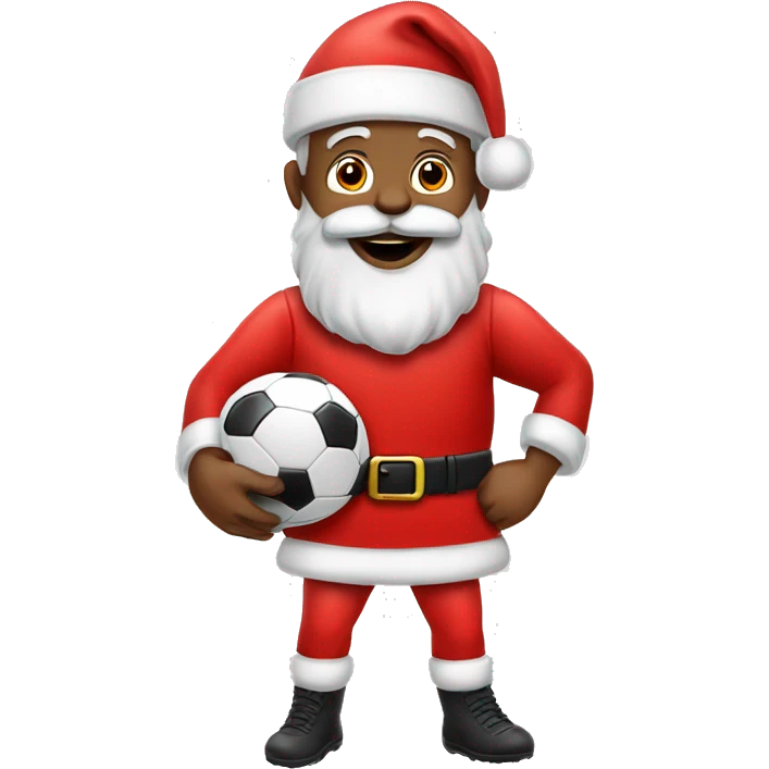 Papá Noel jugando futbol emoji