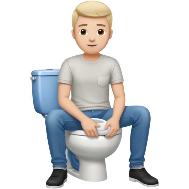 Guy sitting on toilet emoji