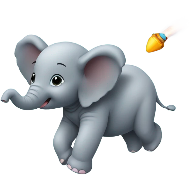 Baby elephant swimming in outer space  emoji