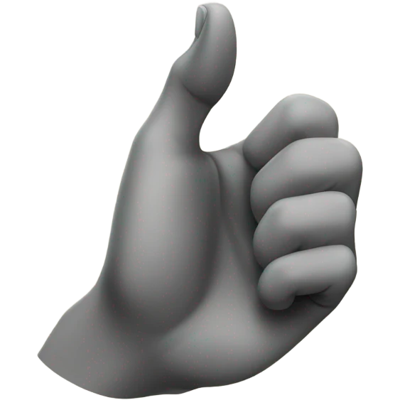 Make a emoji hand as the shape of an L emoji