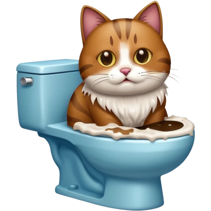 Poop cat in the toilet emoji