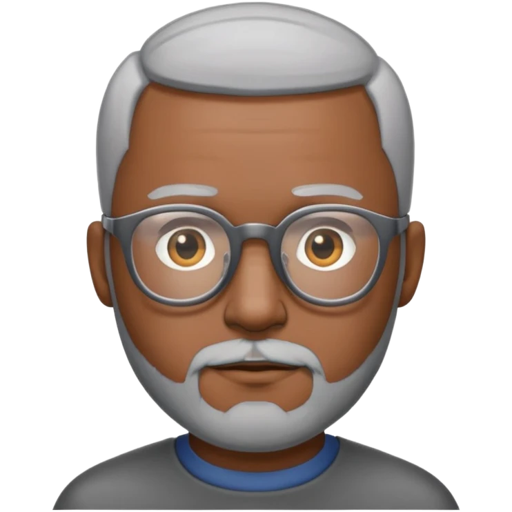 Buzz cut WITH BEARD and glasses. Add gray hair and darker skin emoji