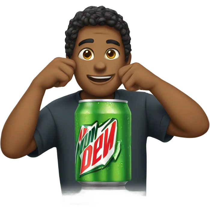 person addicted to mountain dew emoji